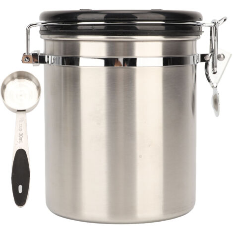 Luftdichter Edelstahl-Kaffeebehälter mit Ventil und Löffel – 1,8 l
