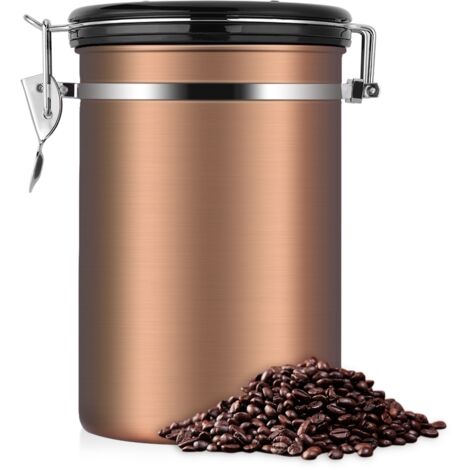 Luftdichter Edelstahl-Kaffeebehälter, Schwarz, 1,8 l – Luxuriöser, auslaufsicherer Küchenbehälter