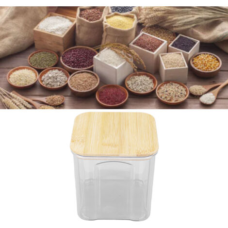 Luftdichtes Vorratsglas mit Bambusdeckel – 900 ml, transparent, für Nudeln, Mehl, Müsli, Reis, Tee, Kaffeebohnen – 10,7 x 11 cm / 4,2 x 4,3 Zoll