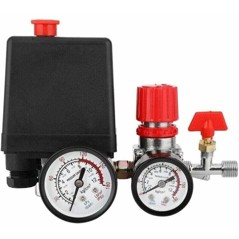 Image of Luftkompressor-Druckschalter, Ventilschalter, Luftkompressor mit Regler-Messgerät
