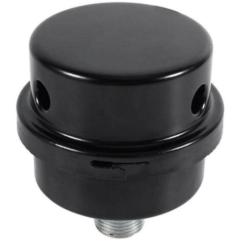 Luftkompressor-Schalldämpfer – Schwarzer Metall-Luftansaugfilter, 3/8" (16 mm) Gewinde, für ölfreie Luftkompressor-Ansaugteile