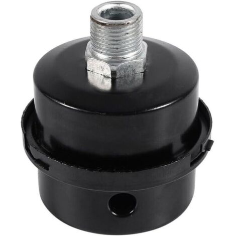 Luftkompressorfilter, schwarzer Metall-Kompressorschalldämpfer, 3/8" (16 mm) Luftkompressor-Schalldämpferfilter für Kompressoren
