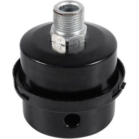 Luftkompressorfilter, schwarzer Metall-Kompressorschalldämpfer, 3/8" (16 mm) Luftkompressor-Schalldämpferfilter für Kompressoren