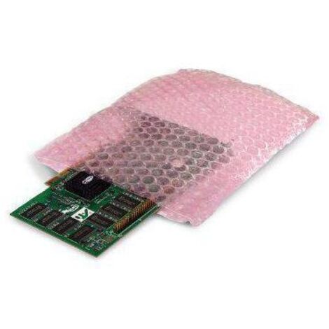 Luftpolsterbeutel antistatisch Maße 250x350mm S.100µ rosa Noppen auf Außenseite