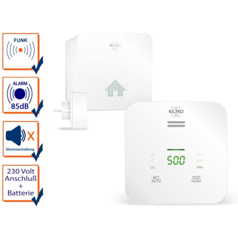 LuftqualitätsmessungsSet - CO2 Melder und K2 Basisstation für ELRO Connects