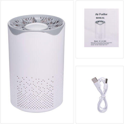 Luftreiniger mit Aktivfilter: Ultraleiser Geruchsneutralisator für Schlafzimmer, Büro und Haustierbereiche (ABS, Weiß, 11,3 x 18 cm, 260 g)