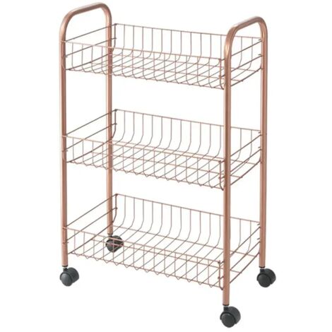 Lugano Copper Carrello 3 Piani 41X23X63Cm Metaltex
