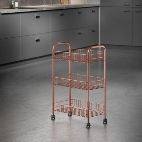 Lugano Kupferwagen 3 Regale 41X23X63Cm Metaltex