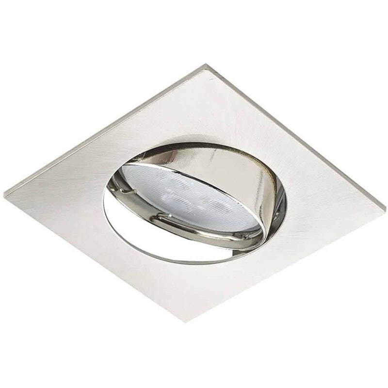 Lugar recesable con conector incurvado protegido zamak Chrome Mat cuadrado GU10 IP20 Orientable 30° hipow