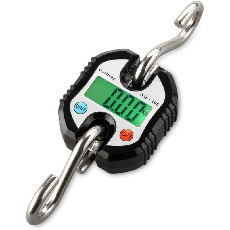 Luggage Scale Suitcase with 2 Hooks Stainless Steel Digital Crane Portable LCD Electronic Hanging Scale Weighing Scale for Home Farm Factory Hunting