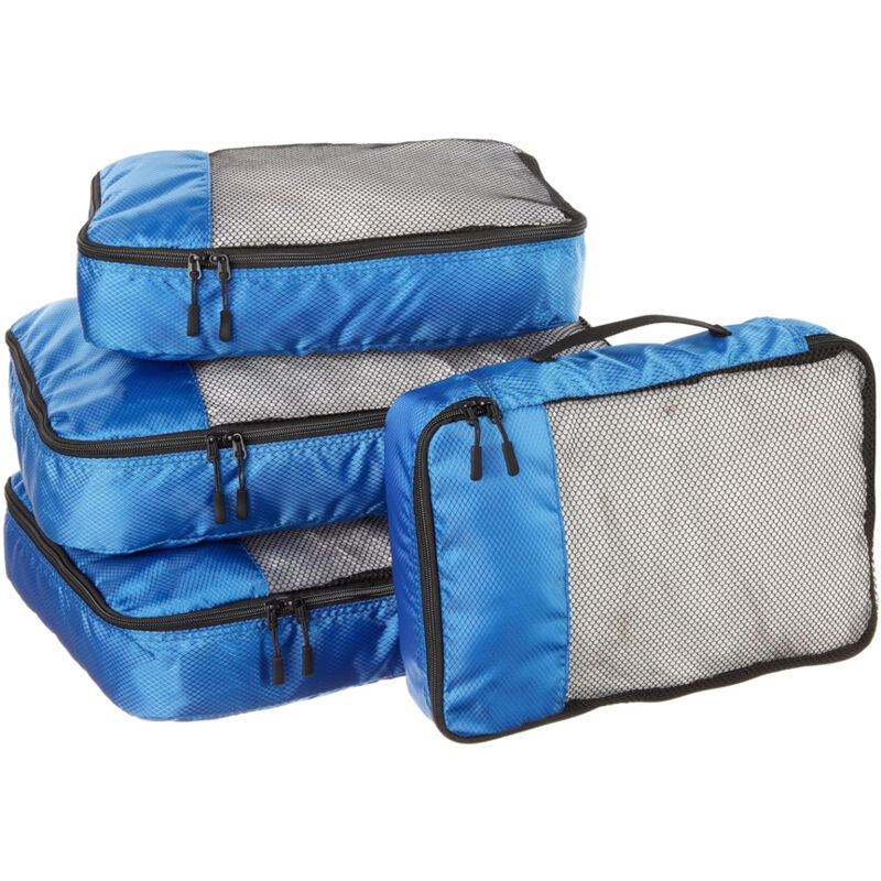 Luggage Storage Bags Large Blue Pack of 4, Blue, 2 Grandes et 2 Moyennes, Modern