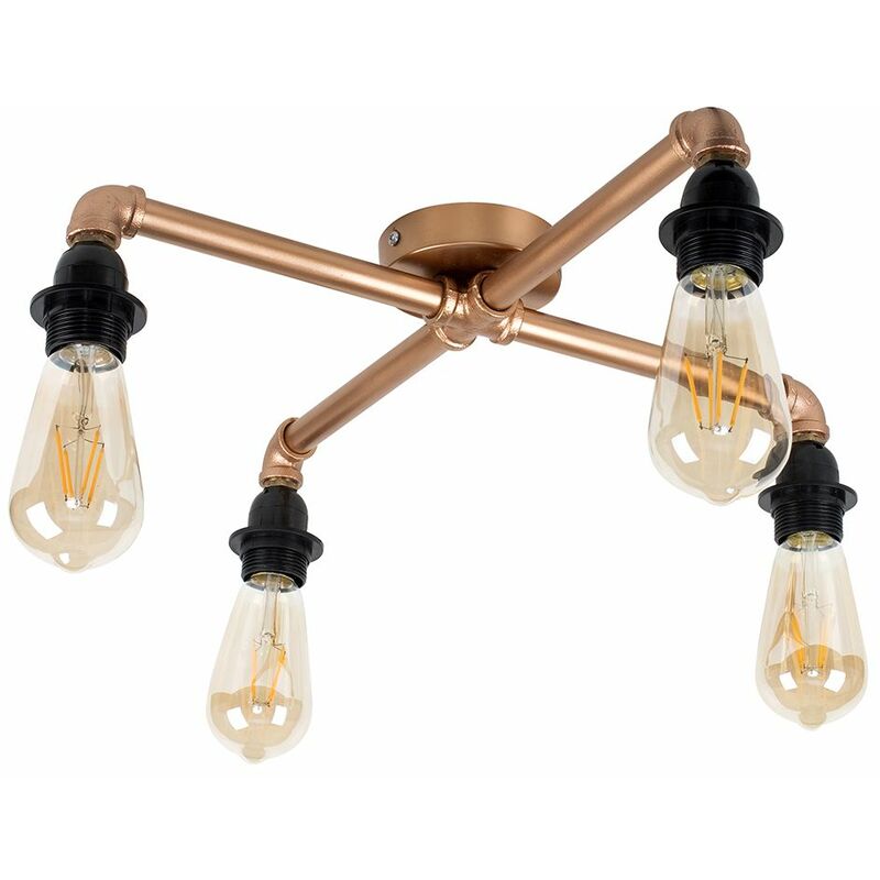 Minisun - 4 Way Copper Ceiling Light - No Bulb
