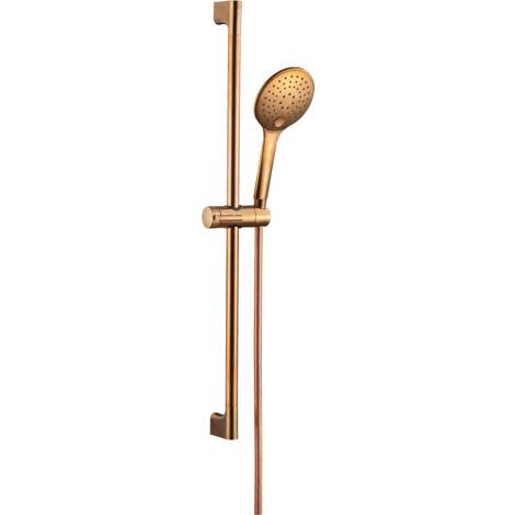 Luisa ensemble barre de douche cuivre brossé 3 pièces - Cuivre