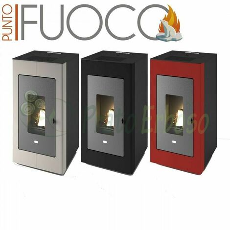 Luisa Hydro - Termostufa a pellet da 13 Kw nero goffrato