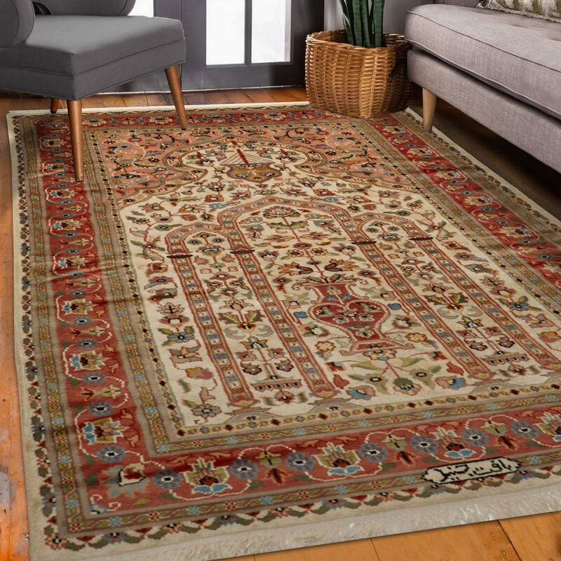 

Alfombra de prestigio oriental jihangir 67 1a2t seda beige - Beige