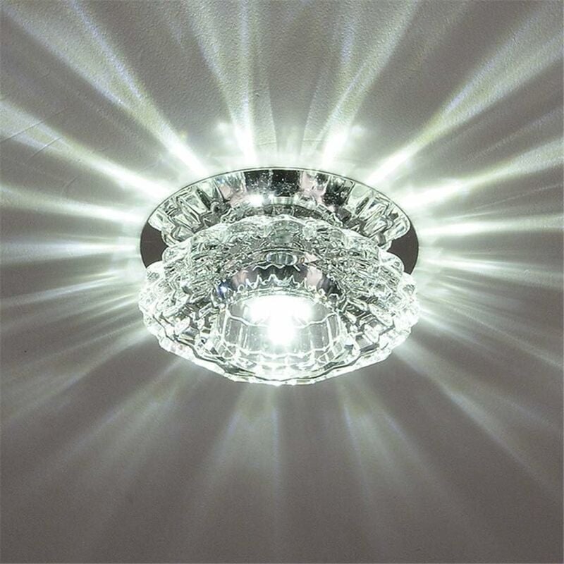

Lujoso Lámpara de Techo Proyector Cristal Lámpara de Araña Led Moderno Destacar Luz para Pasillo Entrada Hall Blanco Frío