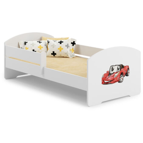 LUK lit d'enfant avec balustrade 160x80 Auto flag