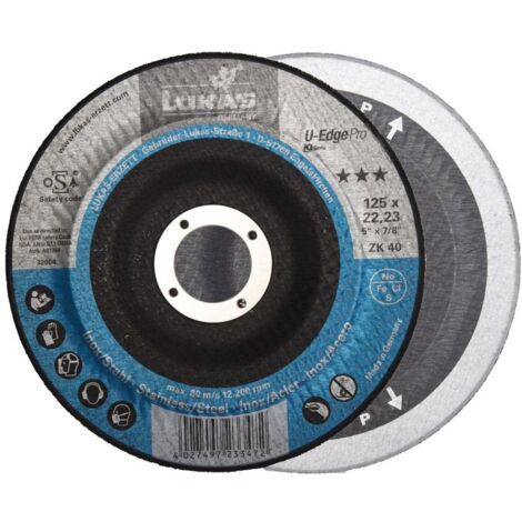 LUKAS-ERZETT Kehlnahtschleifscheibe U-EDGE PRO 125 mm Korn 40