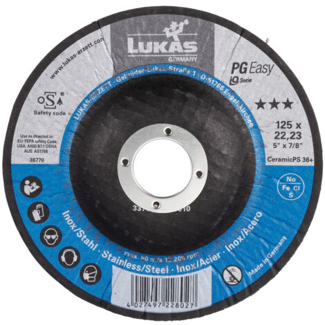 LUKAS - Mola abrasiva (CER) PG Easy CeramicPS, ⌀ 125 mm, Grana: