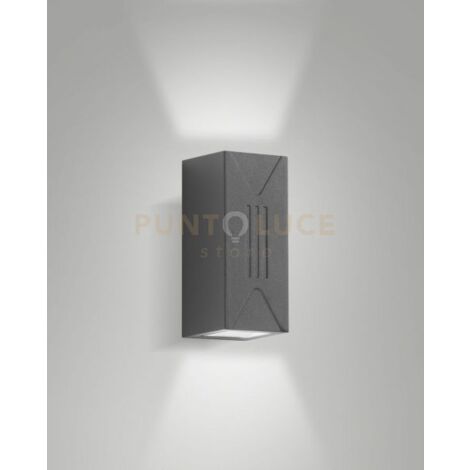 LULY APPLIQUE GRIGIO SCURO DA ESTERNO A LED 6W 3000K 500LM IP65 DOPPIA EMISSIONE 5° - 80°