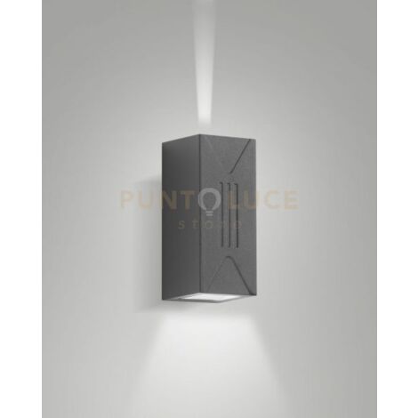 LULY APPLIQUE GRIGIO SCURO DA ESTERNO A LED 6W 3000K 500LM IP65 DOPPIA EMISSIONE 85° + 85°