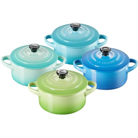 Lumarko mini cocottes grès émaillé vert turquoise bleu menthe