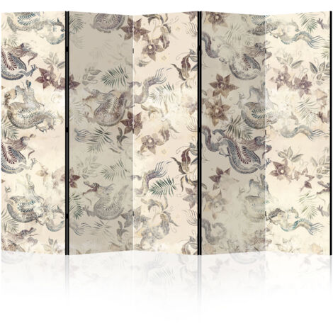 LUMASOUL Paravent Intérieur 5 Panneaux Simple Face Pliable - Separateur de Pieces - Cloison de Separation de Chambre pour Chambre à Coucher, Salle de séjour - 225x172 cm Japonais