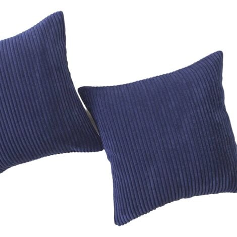 Soft Corduroy Striped Velvet Square Decorative Throw Pillow Cusion For  Couch, 18 x 18, Violet Purple, 2 Pack