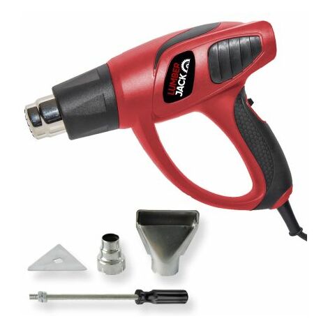 LUMBERJACK LUMBER JACK 1800W Heat Gun, Heavy Duty Hot Air Gun, Dual-Temperature Settings 400°-600° with 3 Nozzles and Overload Protection for Crafts, Stripping Paint, Shrinking Tube and PVC…