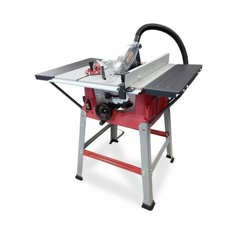 LUMBERJACK 10 Table Saw with Powerful 1800W Motor 254mm, Includes Side Extensions Legstand Extraction Hose and a 24T Blade 240V