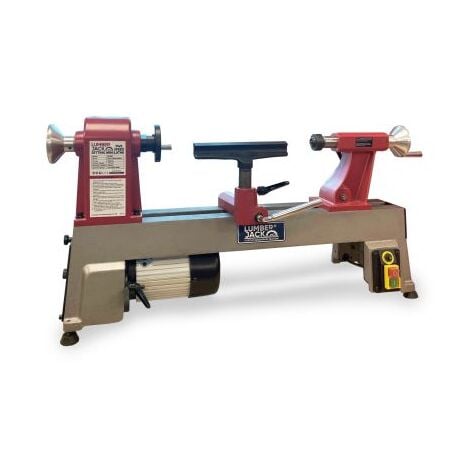 LUMBERJACK 12 Wood Lathe Woodturning Machine with 5 Speed Settings & Cast Iron Base Mini Woodworking Bench Top MT2 Tool