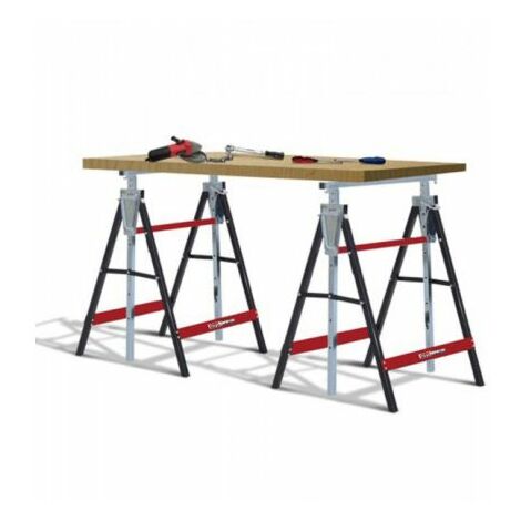 Lumberjack 2 x Lumberjack Folding Work Horse Trestle Saw Adjustable Height Stand 150kg Each