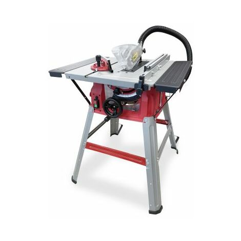 LUMBERJACK 8 Table Saw with Powerful 1500W Motor 210mm, Includes Side Extensions Legstand Extraction Hose and a 24T Blade 240V