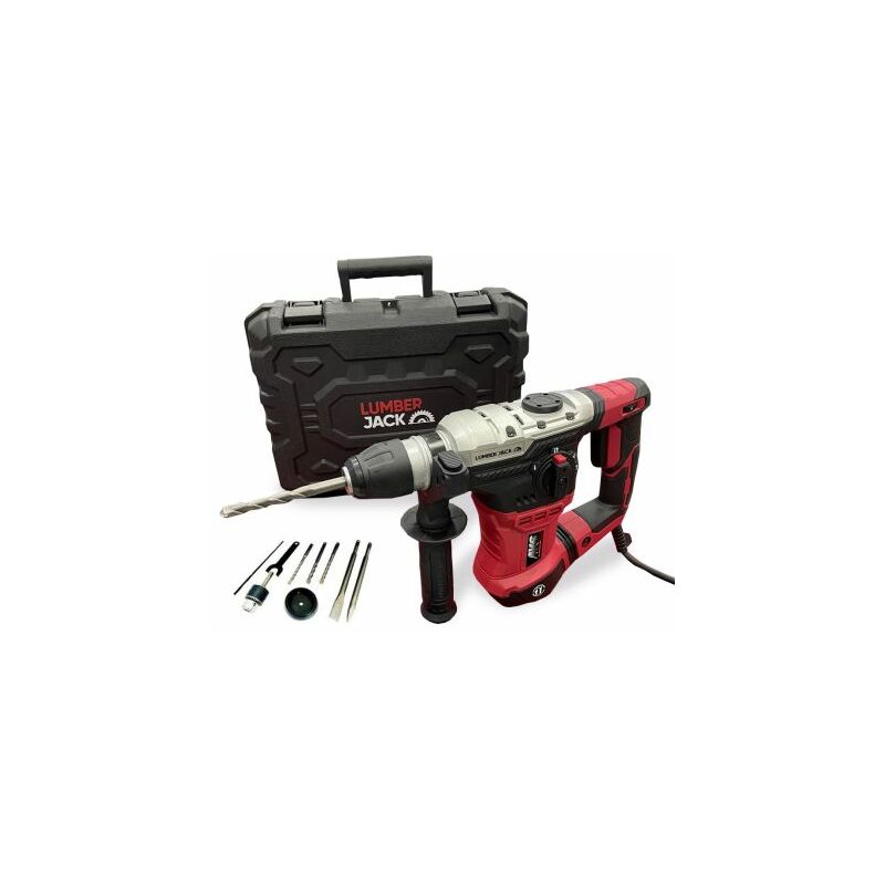 Lumberjack Rotary Hammer Drill With SDS Chisel Bits
