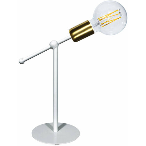 Lume 1xE27 Montatura Verniciata Bianco Oro Satinato E-Energy Elvira