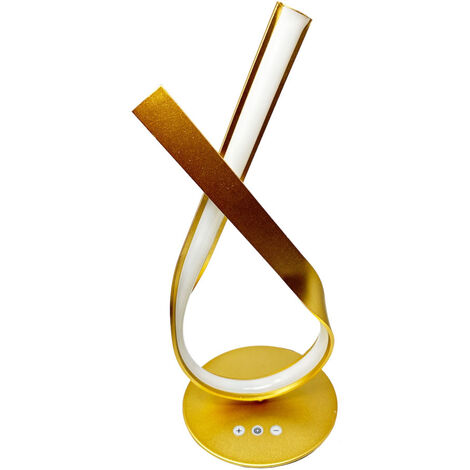 Lume da comodino a led 12 watt lampada da tavolo dimmerabile oro con tre colorazioni di luce calda fredda naturale