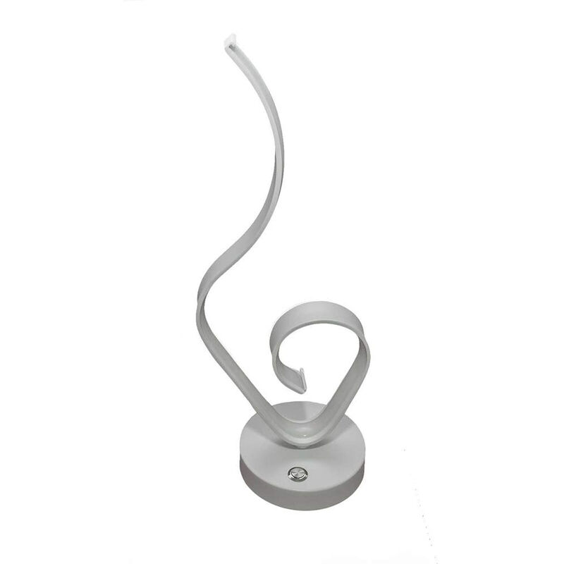 Image of Vetrineinrete - Lume da comodino ad onda moderno 9 watt lampada da tavolo scrivania luce fredda 6500k illuminazione arredamento casa