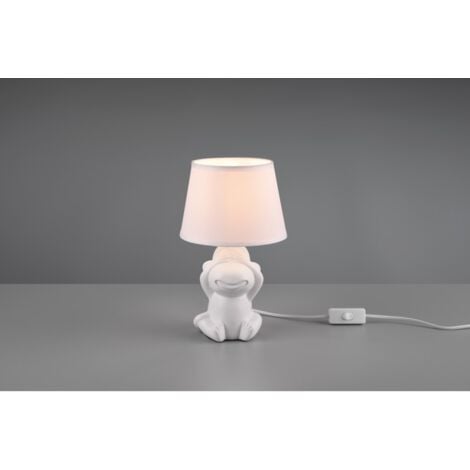 Lume Da Tavolo Abu Ceramica Scimmietta "Non Vedo" Bianco Trio Lighting