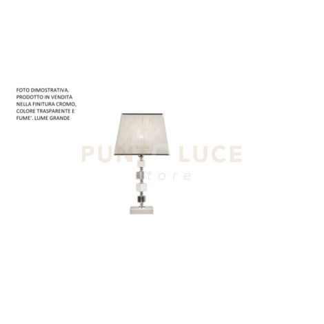 LUME/G LIVIA LUME 1 LUCE FUME'- TRASPARENTE E CROMO ATTACCO E27 CON PARALUME L.33CM