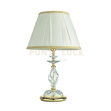 LUME GRANDE 1306 1 LUCE TRASPARENTE E ORO ATTACCO E27 H.39+26CM