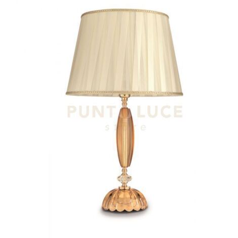 LUME GRANDE CECILIA CRISTALLO AMBRA 1 LUCE ATTACCO E27 CON PARALUME D.40CM