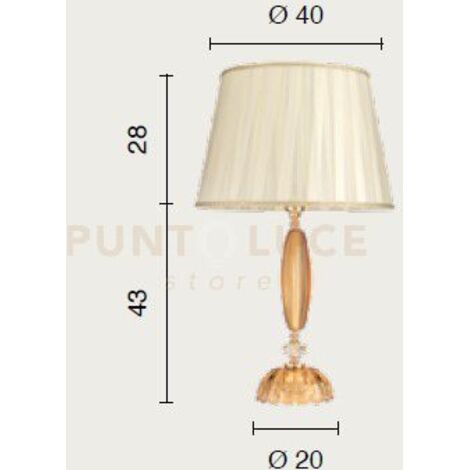 LUME GRANDE CECILIA CRISTALLO TORTORA 1 LUCE ATTACCO E27 CON PARALUME D.40CM