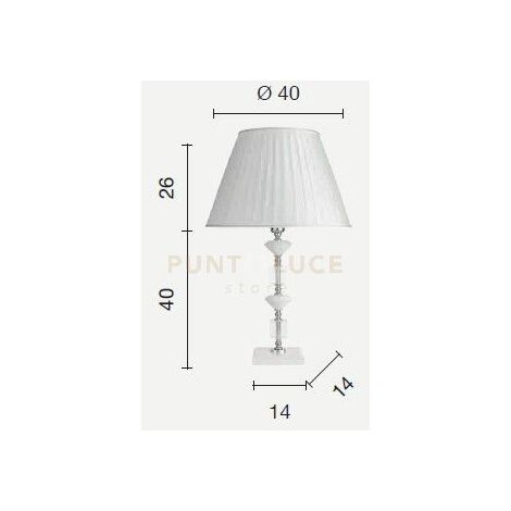 LUME GRANDE GALA 1 LUCI ATTACCO E14 CRISTALLO E CROMO H.40+26CM
