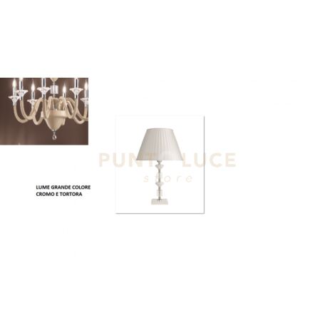 LUME GRANDE GALA 1 LUCI ATTACCO E14 TORTORA E CROMO H.40+26CM