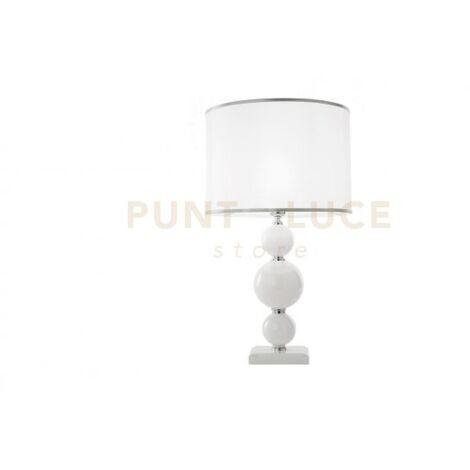 LUME GRANDE TEBE BIANCO  E CROMO 1 LUCE ATTACCO E27 D.35CM