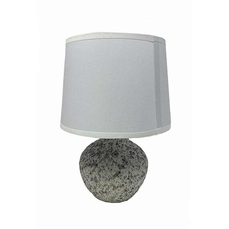 Image of Lume in ceramica moderno lumetto da comodino con base effetto marmo abat jour lampada da tavolo paralume attacco e14 Bianco
