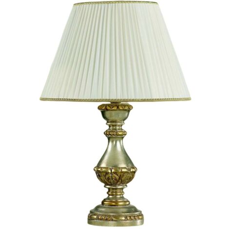 Lume In Legno Classico Argento Mecca Con Paralume 1 Luce Sparviero