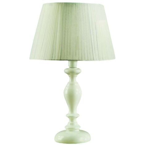 Lume In Legno Classico Bianco Lucido Con Paralume 1 Luce Albanella