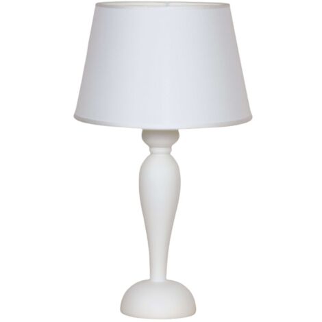 Lume In Legno Classico Bianco Opaco Con Paralume 1 Luce Sula
