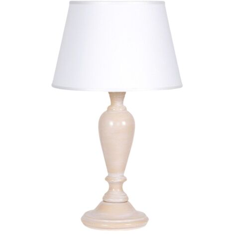 Lume In Legno Classico Ocra Sbiancato Con Paralume 1 Luce Anatra